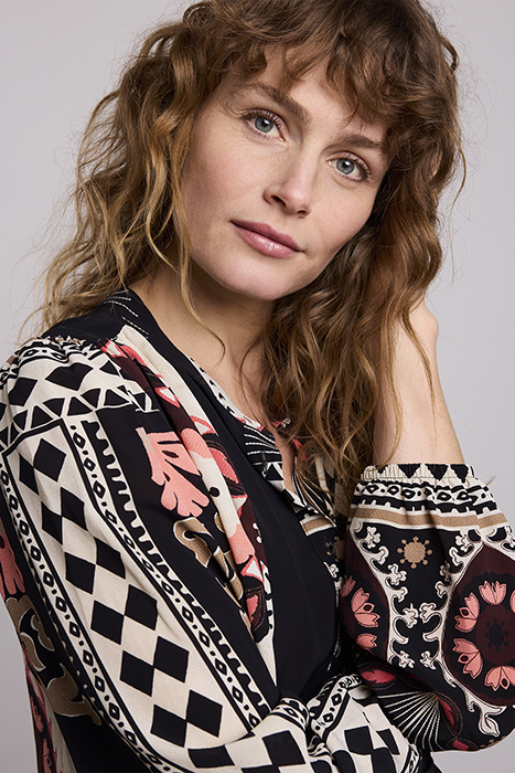 TOP SCARF PRINT BLACK 7