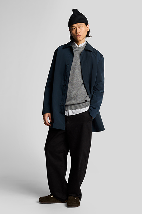 SADDLE SLEEVE CREW NECK JUMPER GREY HEATHER 4