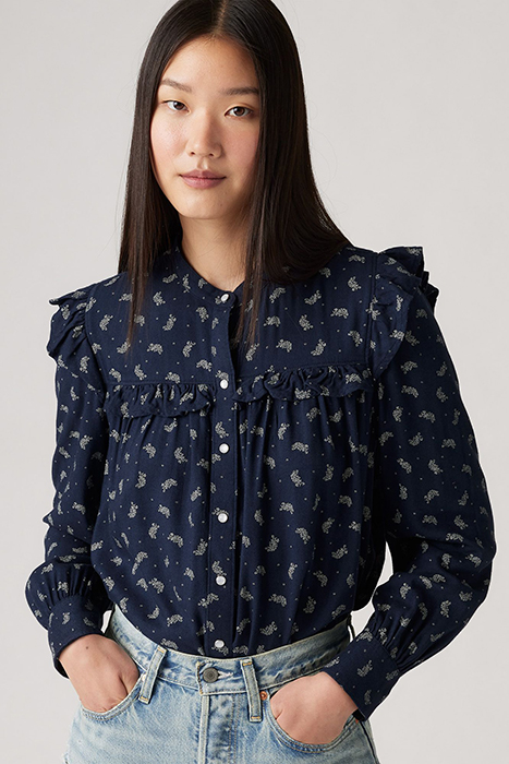 GIANNA BUTTON-DOWN SHIRT NAVY 4