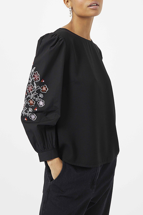 FERNE CREPE LS BOAT NK TOP BLACK 4