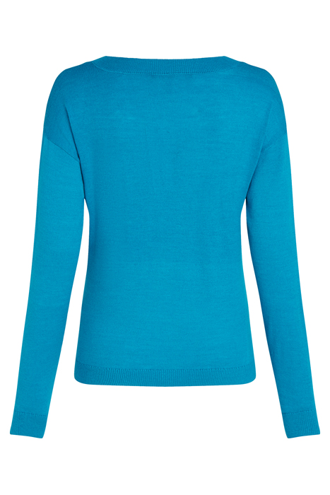 LIGHT WEIGHT KNIT V NECK ESCALE BLUE 2