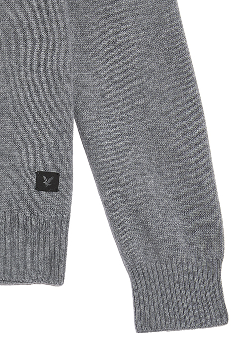 SADDLE SLEEVE CREW NECK JUMPER GREY HEATHER 8