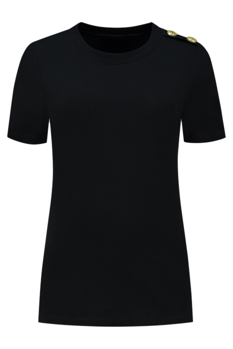 BUTTON T-SHIRT BLACK 1