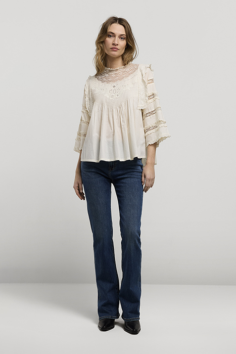 TOP COTTON VOILE WITH LACE IVORY 3