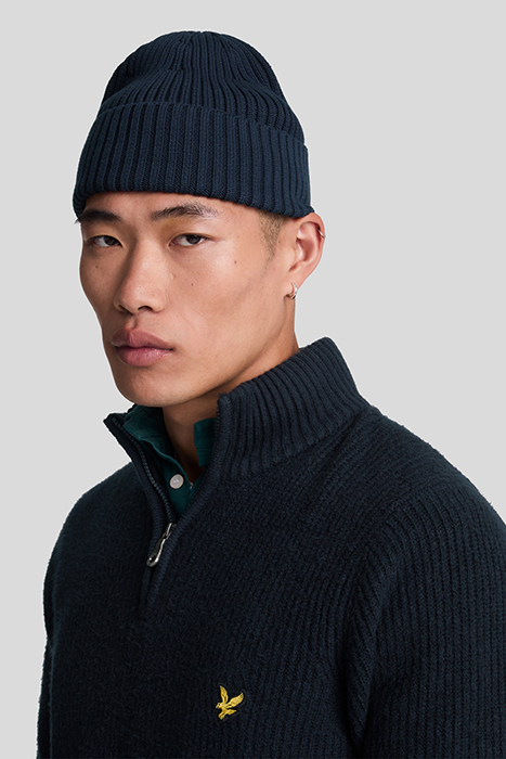 SHAKER STITCH QUARTER ZIP DARK NAVY 5