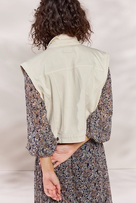 DENIM GILET COMFI COTTON TWILL IVORY 2