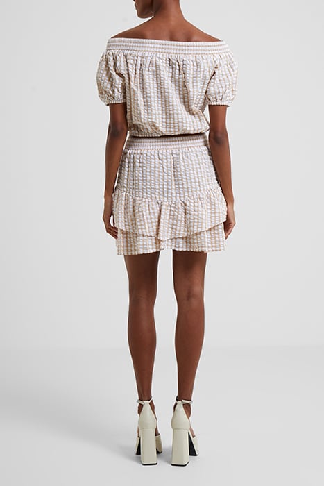 FILIPPA COT POPLIN RUF HEM SKR BROWN 2