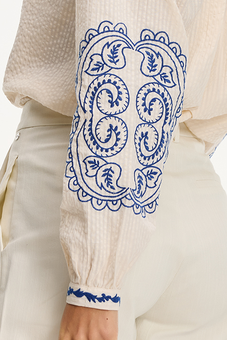 LADIES ELODIE BLOUSE SEERSUCKER LIGHT KIT WHITE 9