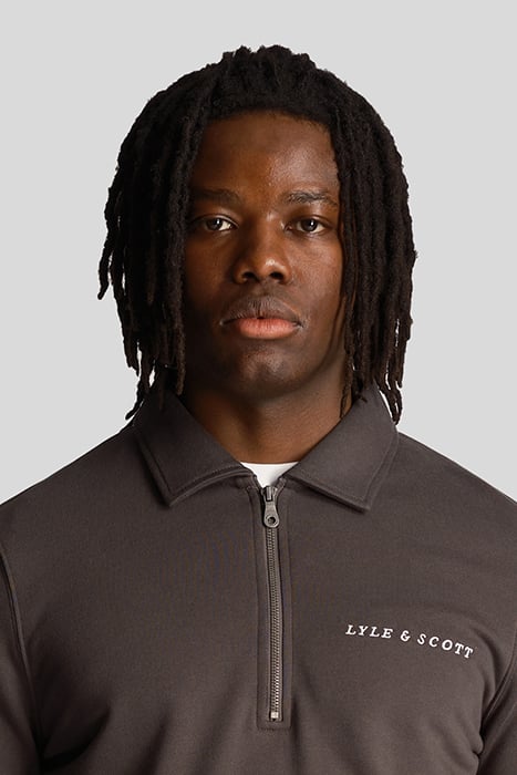 LOOPBACK EMBROIDERED COLLARED SWEATSHIRT GUNMETAL 4