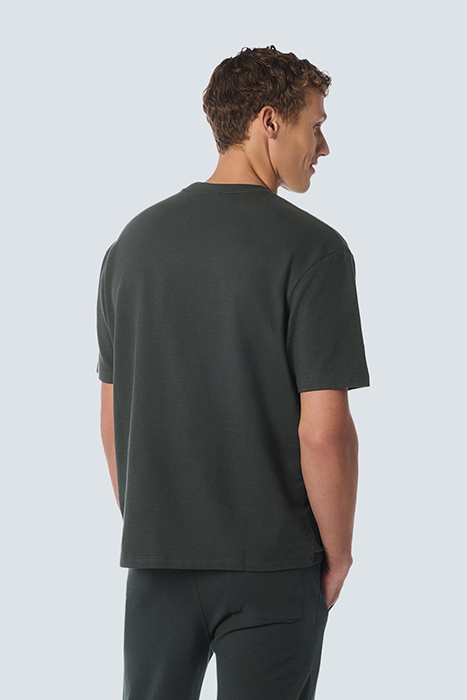 T-SHIRT CREWNECK SOLID JACQUARD SLUB DARK STEEL 2