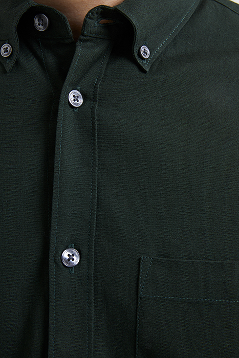 OXFORD LONG SLEEVE SHIRT DARK GREEN SOLID 4