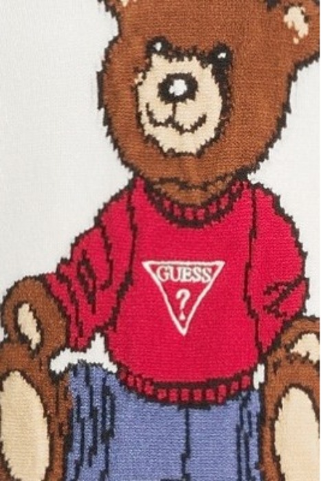 GUESS BEAR LS CN SWT SALT WHITE 5