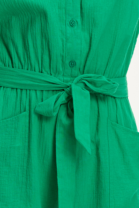 LADIES FREYA MOUSSELINE WAFFLE JUMPSUIT BASIL GREEN 9