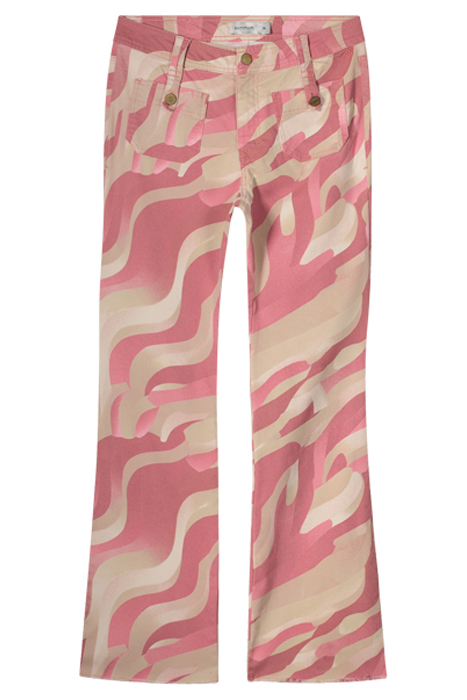 FLARED PANTS FANCY PRINTED TWILL BRIGHT CORAL 3