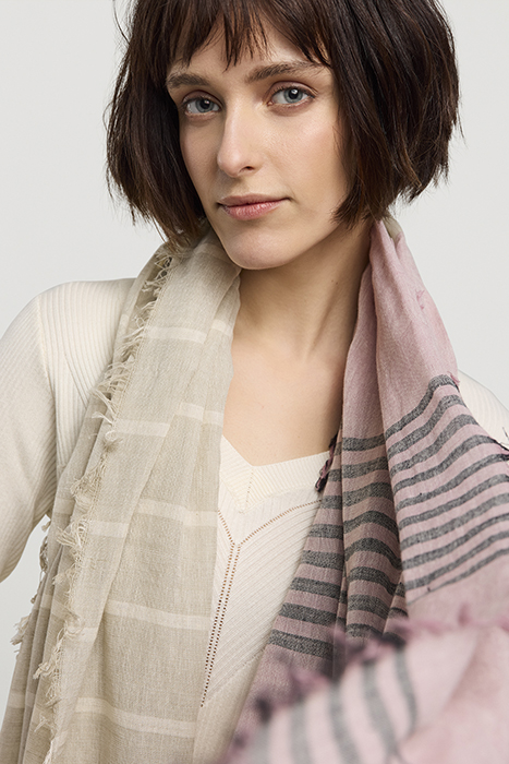 MULTI STRIPE SCARF GREEN LENTIL 2