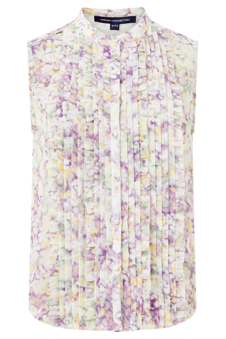 FRENCH CONNECTION DONNA RECYCLED GGT RUFFLE TOP SHIRT STRAWB 4