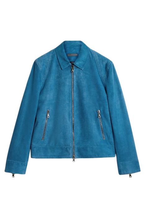 SHOULDER B C DETAILED ZIP CLOUSRE LEATHE BLUE STEEL 2