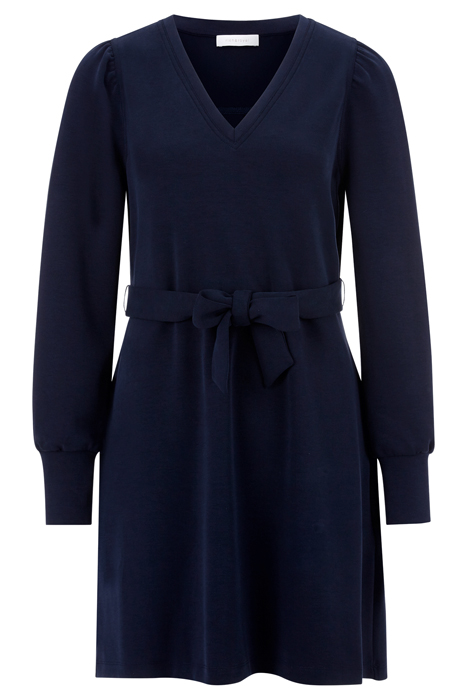 BELTED INTERLOCK MINI DRESS MIDNIGHT BLUE 4