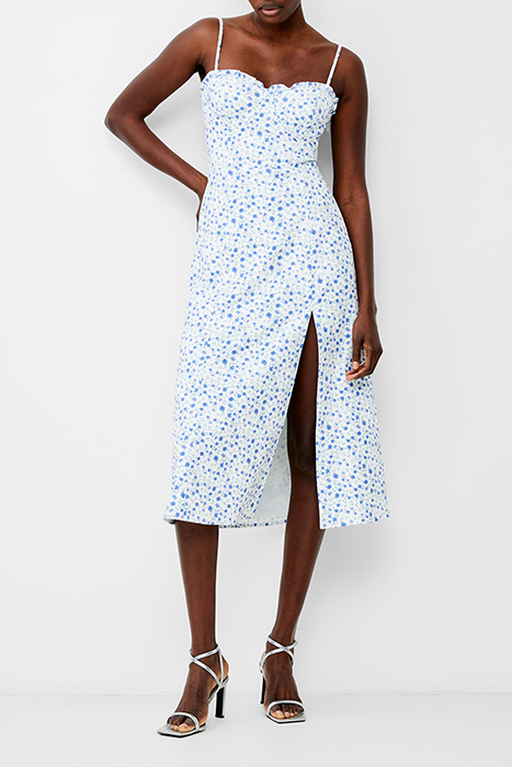 FRENCH CONNECTION CAMILLE ECHO CREPE STRAPPY DRESS SUM WH/BL 1