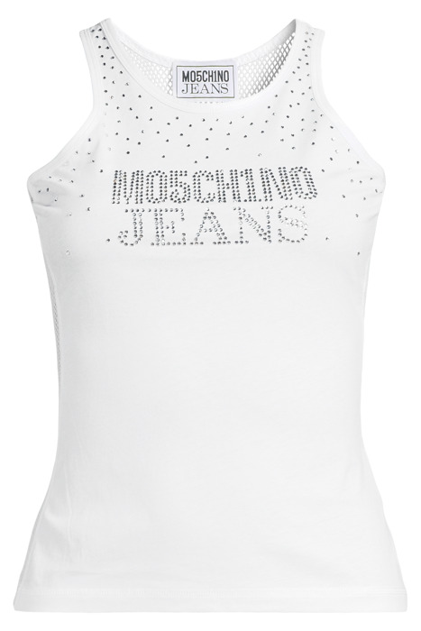 RHINESTONE LOGO JERSEY TANK TOP WHITE 3