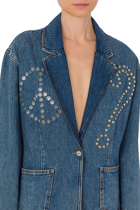 GIACCA IN DENIM STUDDED SYMBOLS BLUE 4
