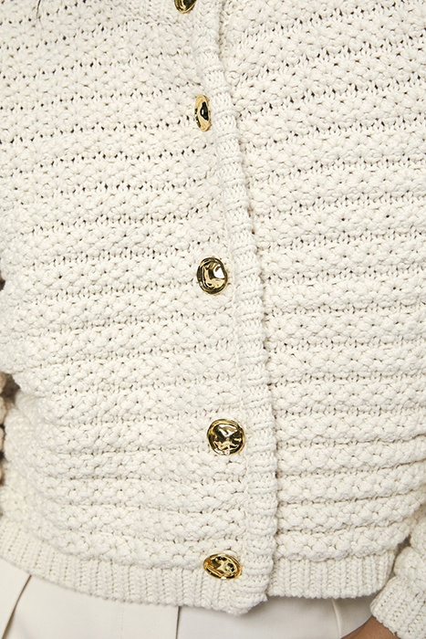 EZRO SOLID FANCY CARDIGAN BUTTER CREAM 5