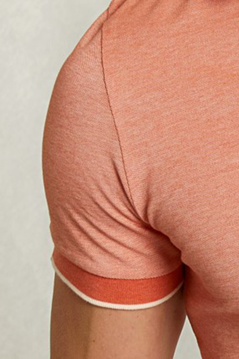 CUSTOM FIT COTTON POLO SERENGETI MIX ORANGE 3