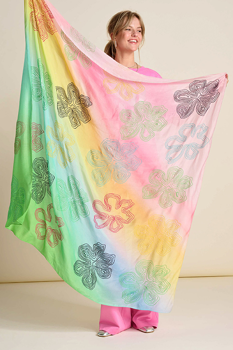 SHAWL - EMBROIDERY CHERRY BLOSSOM PINK 3