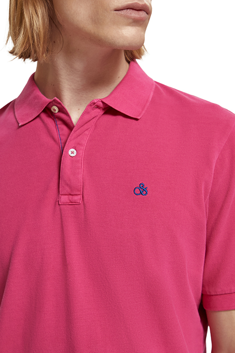 GARMENT-DYE ORGANIC PIQUE POLO CERISE 6