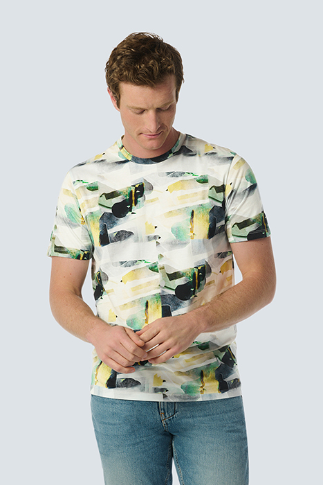T-SHIRT CREWNECK ALLOVER PRINTED WHITE by No Excess