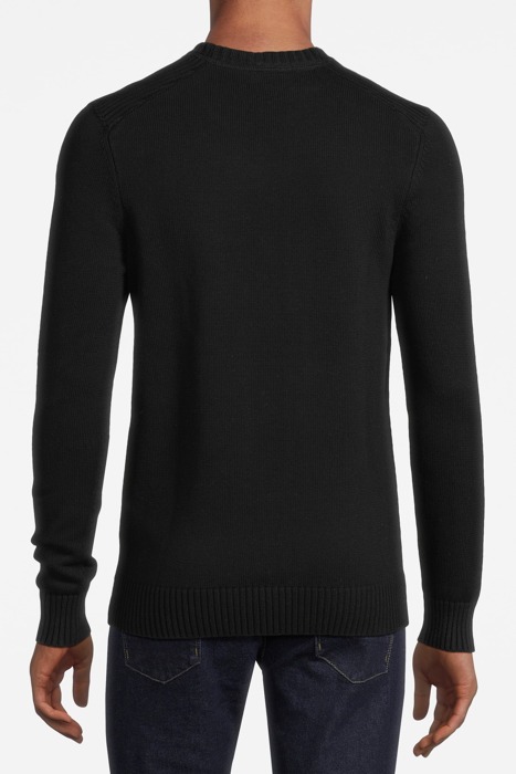 SHOULDER DETAIL CREW NECK KNIT JUMPER JET BLACK 2