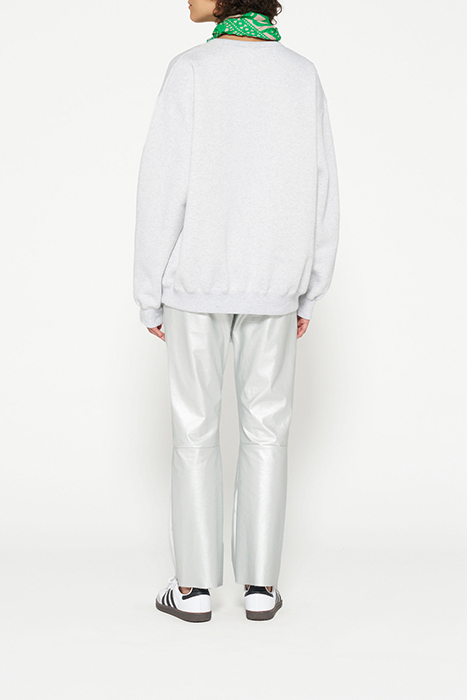 FLARED PANTS LEATHERLOOK SILVER 2