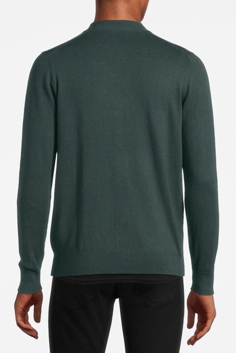 COTTON MERINO V NECK CARDIGAN ARGYLE TEAL 2