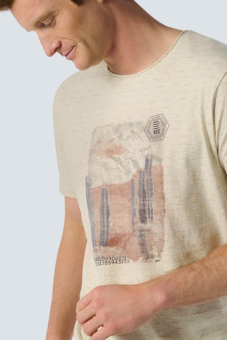 T-SHIRT CREWNECK SLUB STRIPES WITH LINEN CEMENT 6