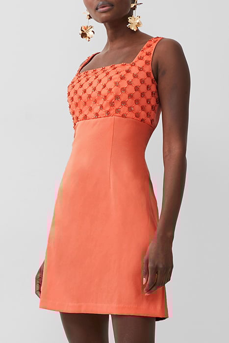 EMBROIDERED DARCY CREPE RED 1