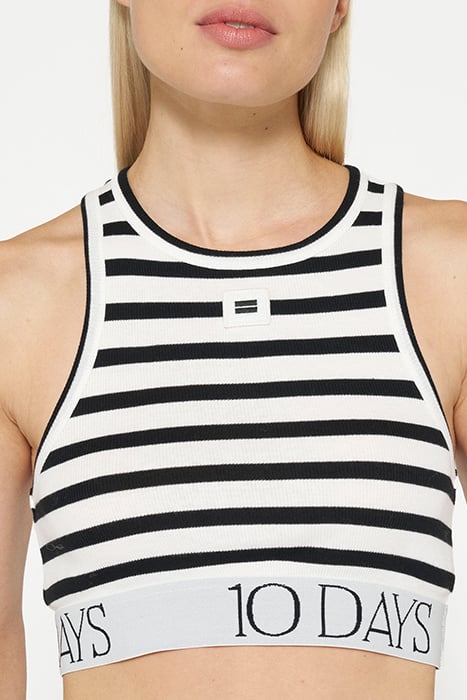 TOP RIB STRIPE ECRU/BLACK 5
