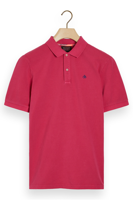 GARMENT-DYE ORGANIC PIQUE POLO CERISE 4