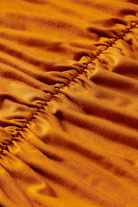 GATHERED FRONT LONG SLEEVED TOP CINNAMON SPICE 7