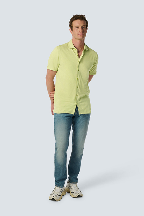 SHIRT SHORT SLEEVE JERSEY STRETCH MELANGE LIME 3