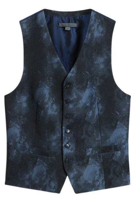 FRONT BODY DARTS VEST WITH WELT HIP BLUE STONE 2