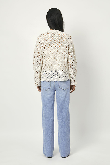 AFIRA SCULPED LACE JACKET BUTTER CREAM 2