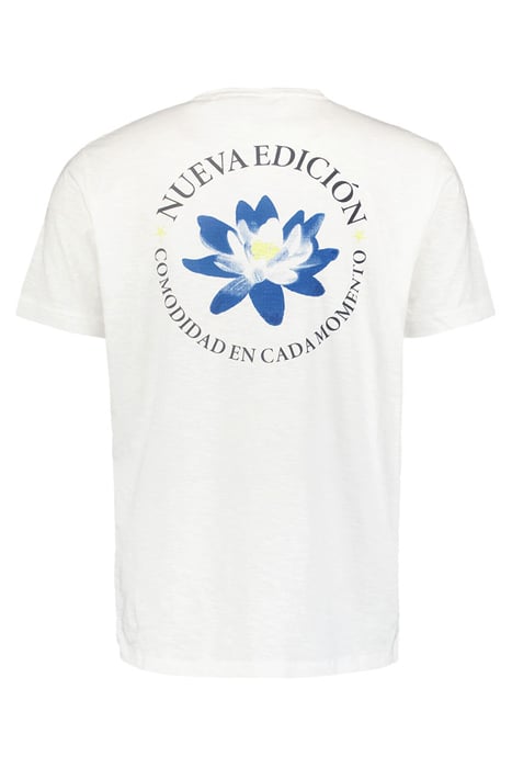 T-SHIRT CREWNECK PLACED PRINTS GARMENT DYED SLUB WHITE 5