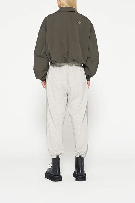 BAR JOGGER TAPE FLEECE WHITE GREY MELEE 2