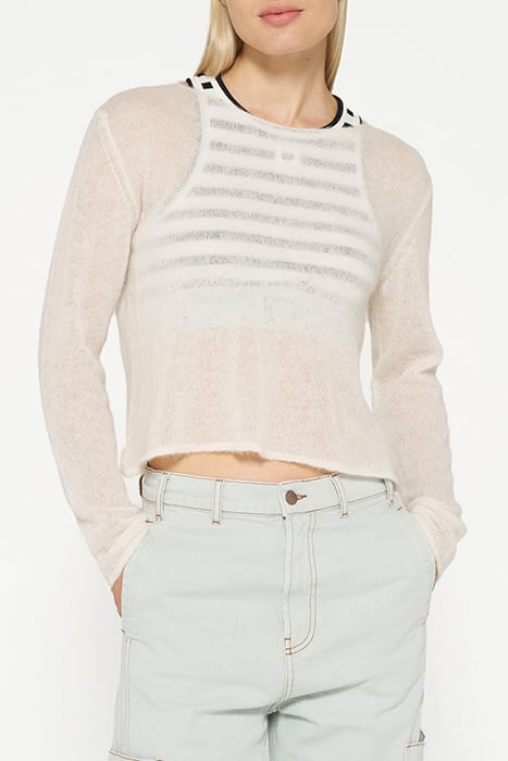 TOP RIB STRIPE ECRU/BLACK 6