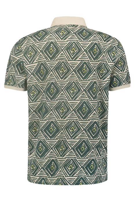 POLO PIQUE ALLOVER PRINTED STRETCH CEMENT 5