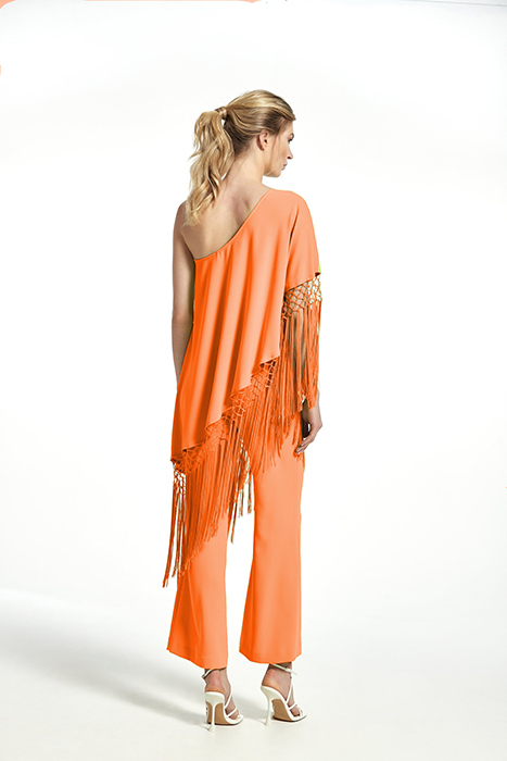 CREPE FABRIC TUNOL TROUSERS ORANGE 2