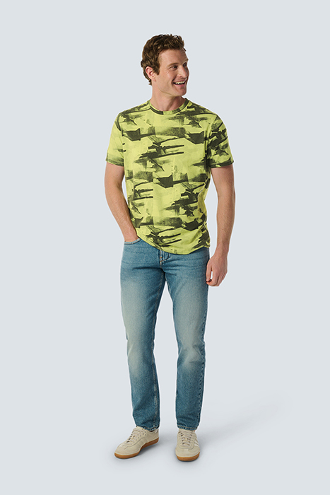 T-SHIRT CREWNECK ALLOVER PRINTED GARMENT DYED LIME 3