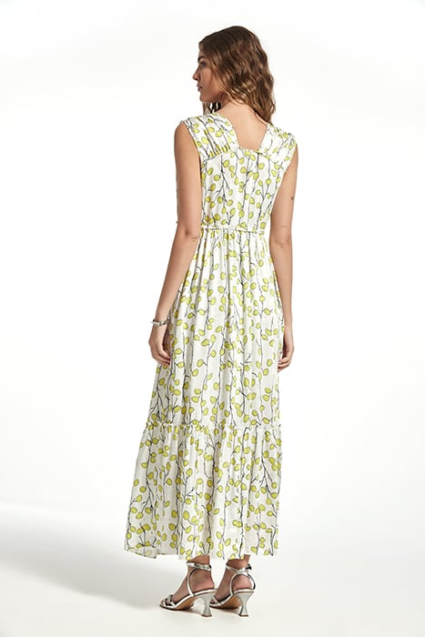 PRINT VISCOSE OLALI DRESS YELLOW LIME 2