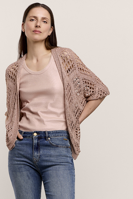 QUINTY: CARDIGAN VISCOSE LUREX KNIT CAVA 4