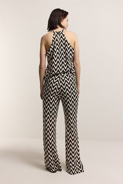 PANTS ZIG ZAG CROCHET BLACK-IVORY 2